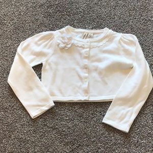 Janie and Jack white Flower Cardigan sz 4 - Brand New